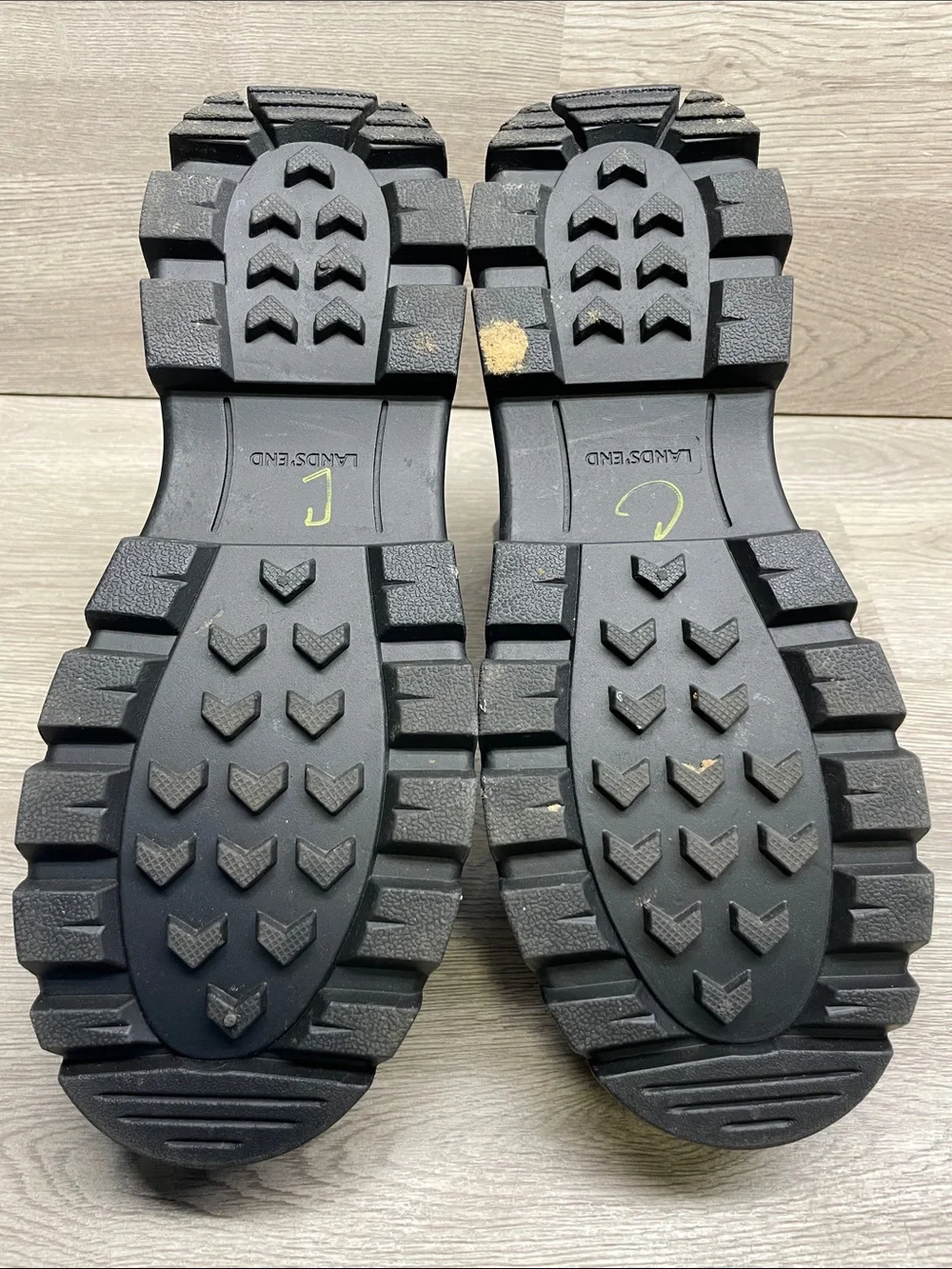 Lands' End Light Gray Women's Insulated Winter Rain Boots with Black Soles #1554